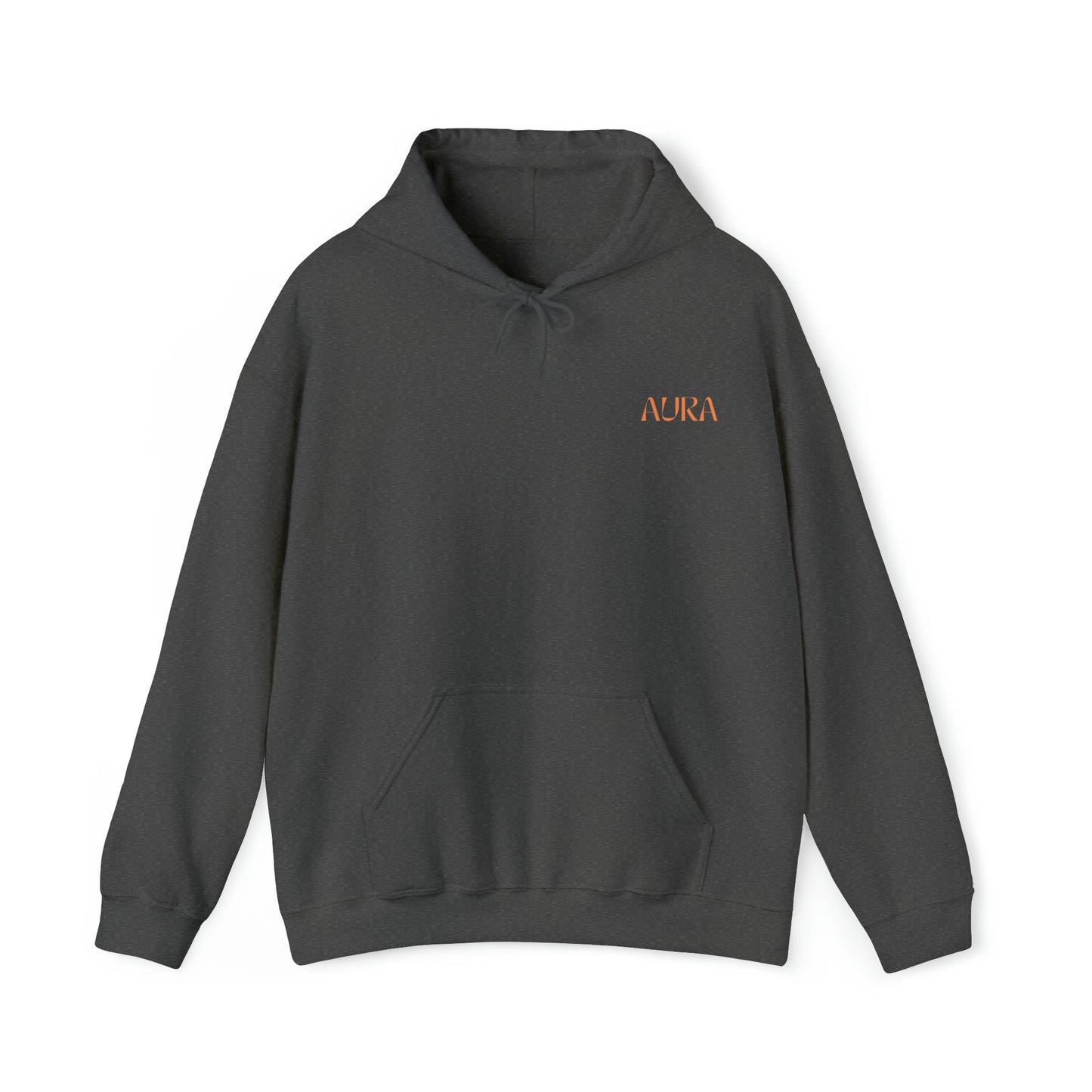 Orange BACK Aura Apparel LOGO Unisex Heavy Blend™ Hooded Sweatshirt