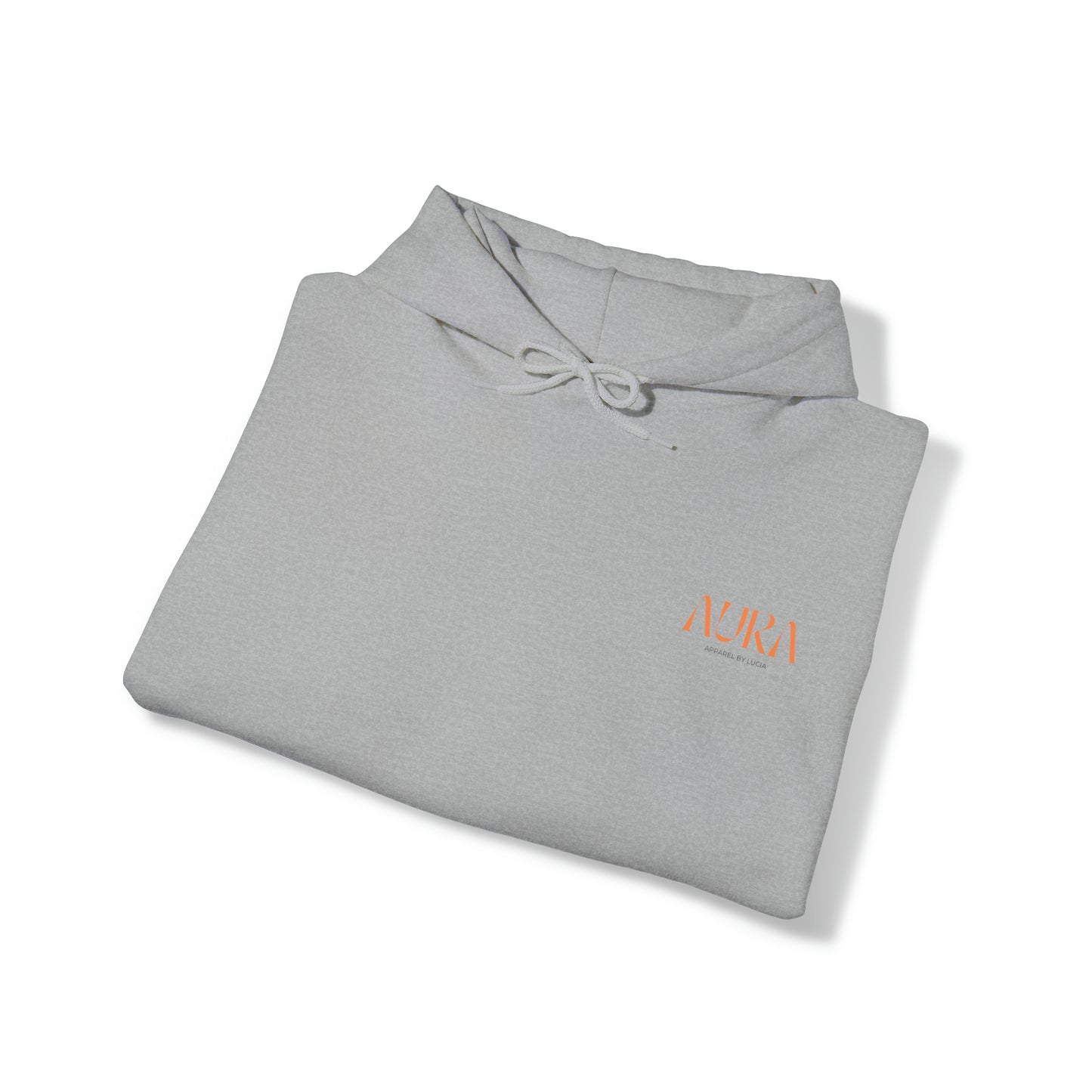 Orange BACK Aura Apparel LOGO Unisex Heavy Blend™ Hooded Sweatshirt